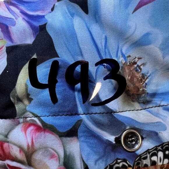 Dear Deer Touch of Modern Men size XL Silk Blend Floral Button Down Eclectic NWT - Picture 7 of 7